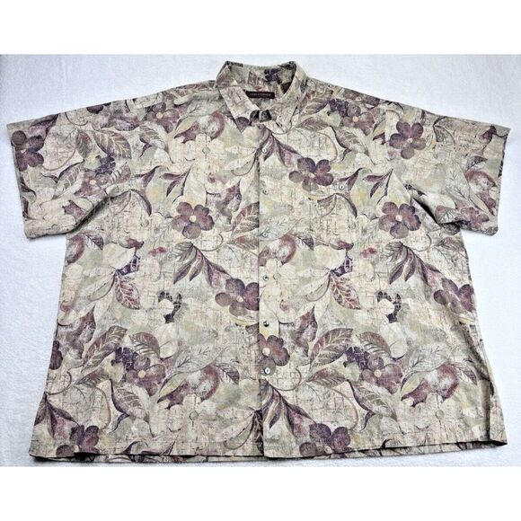 Tori Richard Other - Tori Richard Tropical Leaf Red Hawaiian Button Shirt‎ Floral Botany Lawn 4XB.